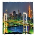 thumbnail image 3 of Ambesonne Scenery Shower Curtain, Tokyo Skyline Japanese, 69"Wx84"L, Green Navy, 3 of 5