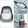 thumbnail image 4 of Chubby Cat and Yarn Blue Pattern 17" Waterproof Oxford School Backpacks for Teens, S-Shape Padded Straps, for School, Travel, Hiking, Camping, 4 of 5