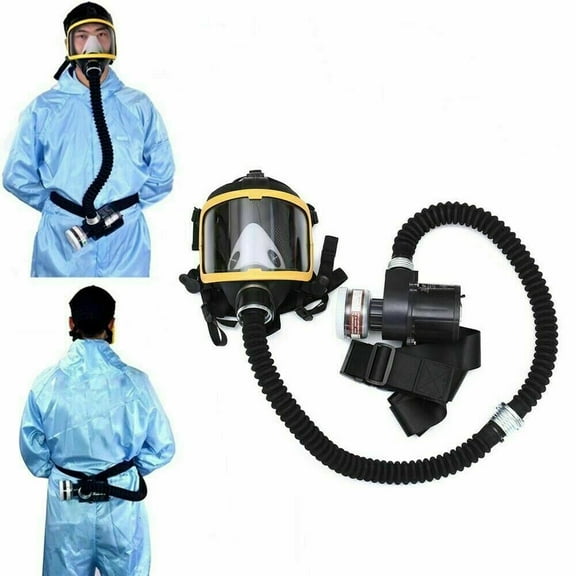 Full Face Gas Mask Flow Respirator Electric Supplied Air Fed Flow System Device