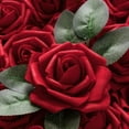thumbnail image 3 of Artificial Flowers 25pcs Fake Roses with Stems and 2 leaves for DIY Wedding Bouquets Party Decor, 3 of 5