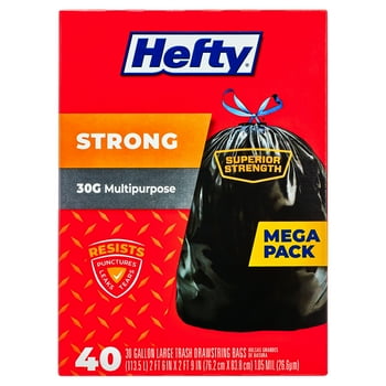 Hefty Strong Large T Bags, 30 Gallon, 40 Count