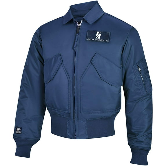 Valley Apparel Men's CWU 45/P Flight Jacket Military Manufacturer Made in the US,Replica Blue, Size XXL