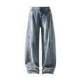 thumbnail image 1 of Ceisia Men's Trendy Solid Color Gift Button Zipper Casual Denim Pants with Elastic Waist and Pockets, 1 of 4