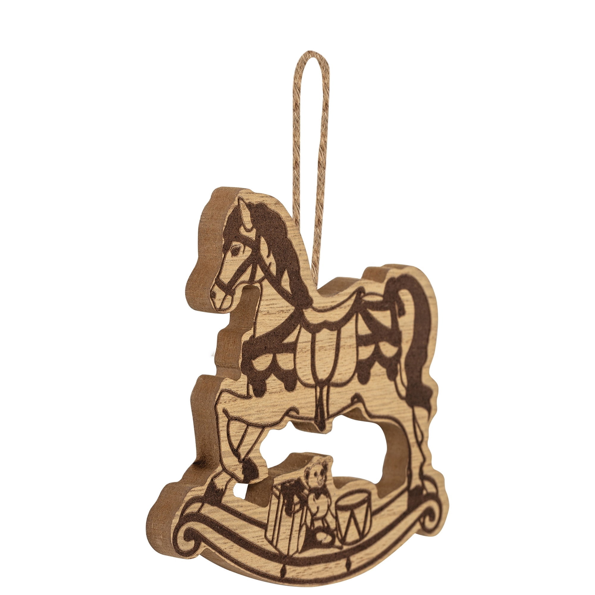 Brown Wood Rocking Horse Cut Out Christmas Ornament, by Holiday Time