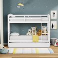 thumbnail image 2 of Arca Solid Wood Twin Over Twin Bunk Bed and Trundle in White, 2 of 8