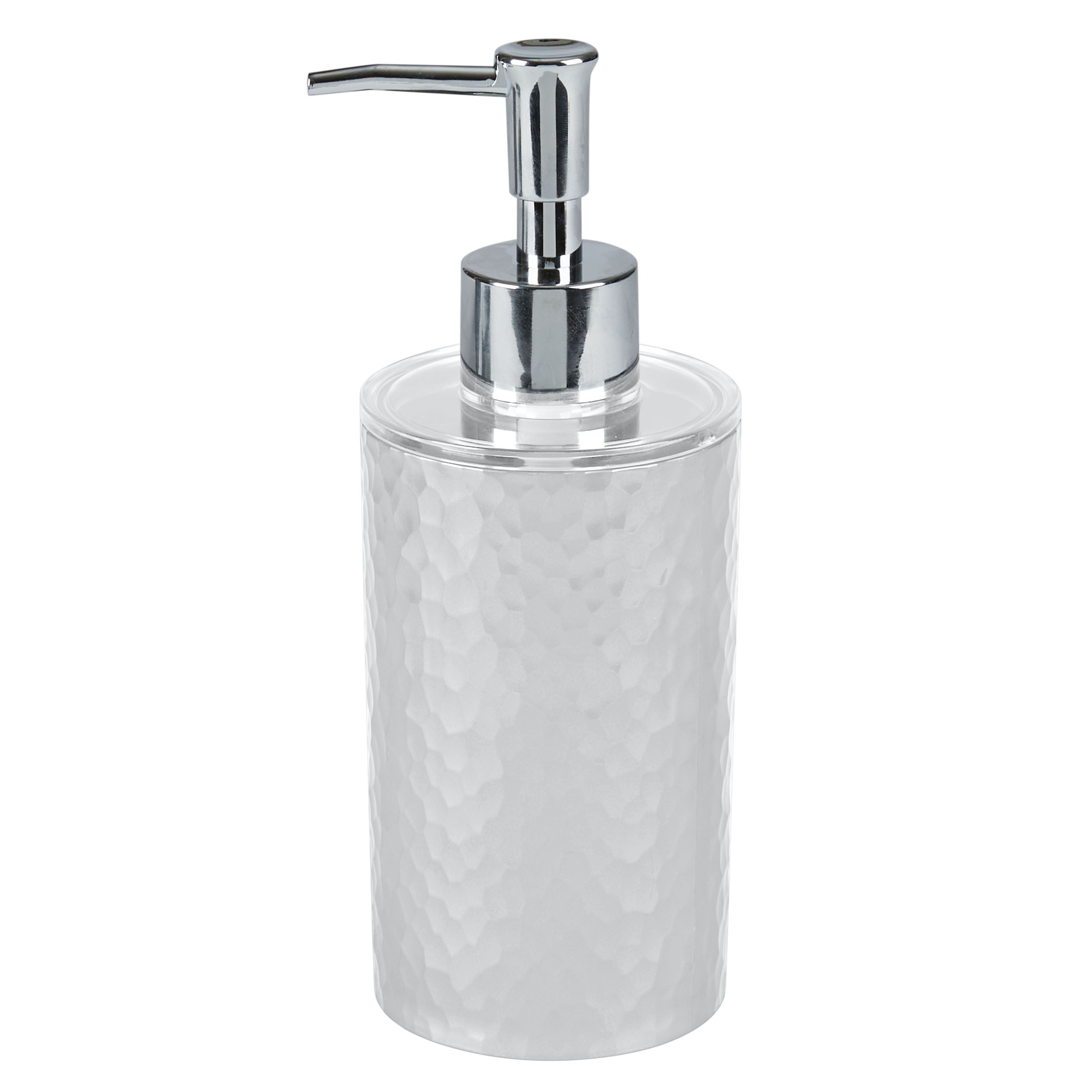 Bath Bliss Hammered Texture 4 Piece Bath Accessory Set in Silver
