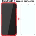 thumbnail image 3 of Phone Case for Samsung Galaxy A32 4G 6.4 inch with Tempered Glass Screen Protector Cover and Stand Kickstand Hard Rugged Hybrid Cell Accessories Glaxay A 32 32A S32 G4 SM-A325M/DS Cases Girl Black Red, 3 of 16