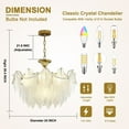 thumbnail image 2 of AFANQI 8-Light Gold FeatherCrystal Chandelier, 23.6" Kitchen Island Lighting Fixture, Adjustable Hanging Pendant Light for Hallway Foyer Breakfast Bar Living Room Dining Room, 2 of 15