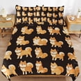 thumbnail image 6 of 3 Pcs Soft Bedding Set, Includes 1 Duvet Cover with Zipper And 2 Pillow,Shams Cartoon Cute Dog Queen(90"×90"), 6 of 8