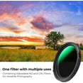 thumbnail image 3 of K&F CONCEPT 62mm Variable Fader ND2-32 ND Filter and CPL Circular Polarizing Lens Filter in 1 for Camera Lens Waterproof Neutral Density Polarizer Filter (Nano-D Series), 3 of 8