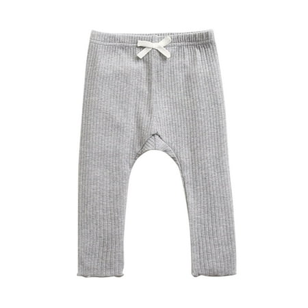 Hurxie Deals Infant Baby Boy Girl Knit Leggings Cotton Knitted Solid Pants Tights Trousers Toddler Clothes 0 Months