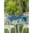 thumbnail image 3 of Outdoor Tablecloth with Umbrella Hole for Patio/Picnic/Party/Camping, Vintage Teal Coastal Waterproof Table Cloth Round Cover Washable, Beach Coral Starfish Modern Abstract (Dia 54"), 3 of 9