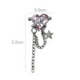 thumbnail image 3 of dianhelloya Heart Chain Nail Art Jewelry Nail Art Rhinestones with Heart Chain Tassel Chain Crooked Heart Alloy Jewelry Star Pendant Silver Chain for Beautiful, 3 of 6