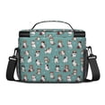 thumbnail image 3 of Party Cat and Yarn Teal Pattern Insulated Lunch Box for Women Men, Medium Leakproof Cooler Bag with Adjustable Strap, 10"x6.7"x8", 3 of 6