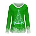 thumbnail image 4 of DPTALR T-shirt Bas Ajusté à Manches Longues pour Femmes, en Peluche, à Col en V, Patchwork, Imprimé de Noël, 4 of 6