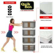 dbest products Quik Box - 8.4 Gallon 3 Pack Stackable Storage Bins with Doors.