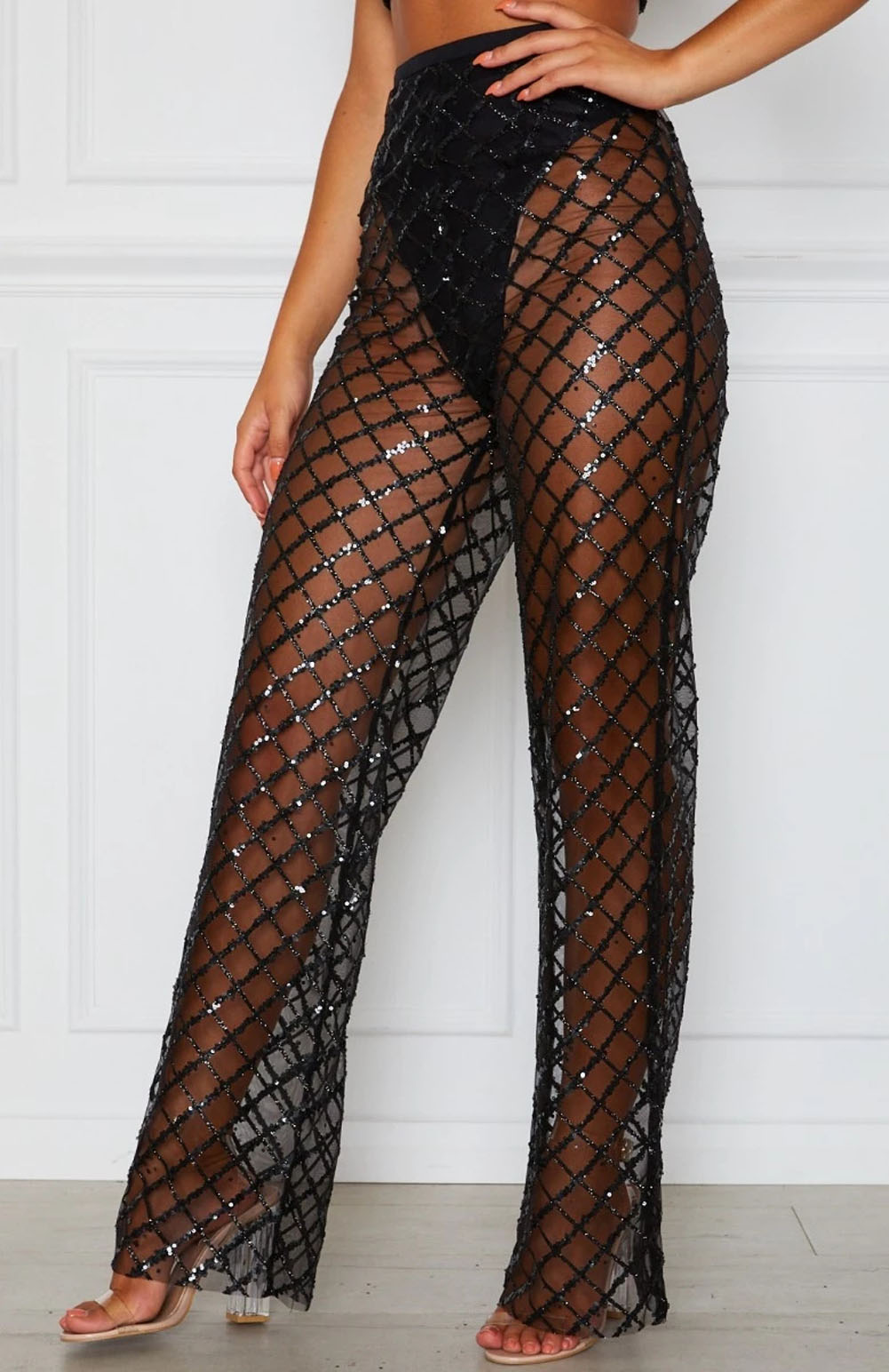 Sexy Women Crochet Sequins Beach Wide 