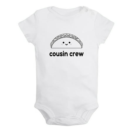 

Cousin Crew & Taco Image Print Funny Rompers For Babies Newborn Baby Unisex Bodysuits Infant Jumpsuits Toddler 0-12 Months Kids One-Piece Oufits (White 18-24 Months)