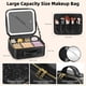 thumbnail image 4 of Jadazror Bolsa de maquillaje de viaje iluminada - 3 colores, espejo, organizador de 2 capas con espejo de aumento 10X - Estuche de cosméticos portátil con divisores ajustables (negro), 4 of 5