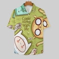 thumbnail image 3 of Adventure Time Casual Short Sleeve Shirt Lapel Collar Shirt Summer Beach Shirt 2XL, 3 of 8