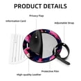 thumbnail image 4 of Flamingo Tropical Rainforest Set of 2pcs PU Leather Round Suitcase Tags with Privacy Cover and Name ID Tag - Ideal for Travel Luggage, Handbags, Backpacks, School Bags, 4 of 6