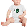 thumbnail image 2 of Pakistan Flag Heart Love Funny Baby Clothing Bodysuits Boy Girl Clothes, 2 of 5