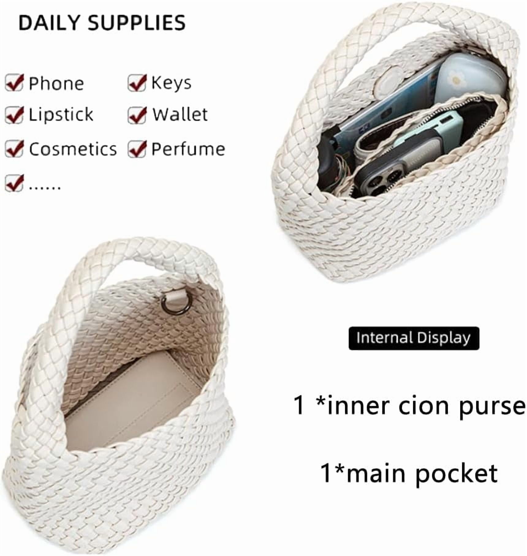CAILDANL Woven Leather Bags for Women Knoted Women Handbag Designer Shoulder Bucket Purse Handmade Fashion Tote Hobo Bag Small