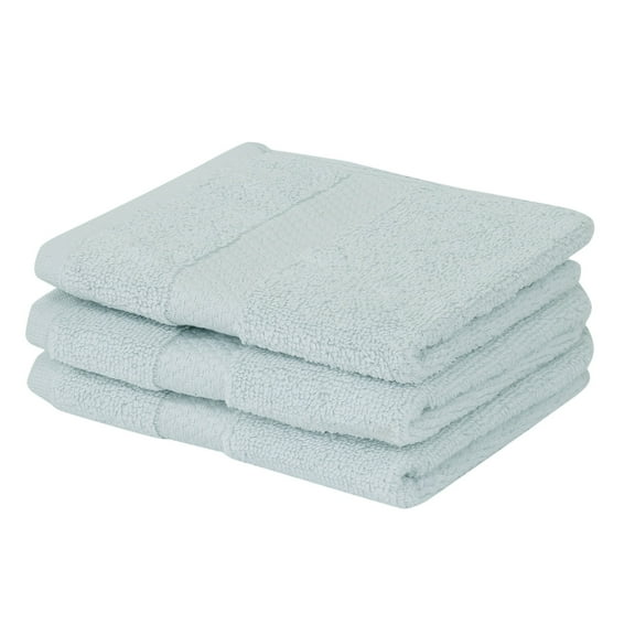 Better Trends Washcloths For Body And Face, 100% Cotton, Soft, Absorbent, Zero Twist Cotton Baby Wash Cloth, Shower, Travel, Blue Small Towel, 12"X12", 3 Pack