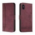 thumbnail image 1 of Funda con tapa estilo vintage para iPhone X/XS, ranura para múltiples tarjetas, protección total, estilo retro, material PU+TPU, 1 of 5