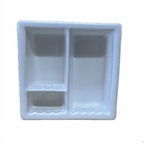 Recessed Shampoo Holder Soap Dish - Porcelain - 3 Sections - White Matte - Approx 13"x13" - for Shower Bathroom