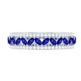 thumbnail image 5 of Rosec Jewels Lab Grown Blue Sapphire Eternity Wedding Band for Women - Blue Sapphire Diamond Ring - AAAA Grade - with Jewelry Box, 18K White Gold, US 7.50, 5 of 9