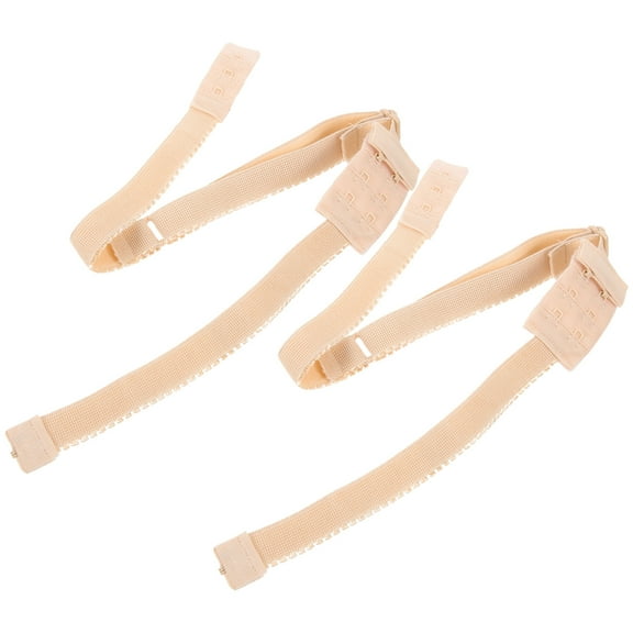 2 Pcs Metal Fabric Low Back Bra Converter Strap Extender Adjustable Extension Belt Miss