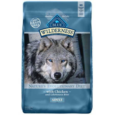 - Blue Buffalo Wilderness High Protein Grain Free, Natural Adult Dry Dog Food, Chicken Recipe, 24-lb
