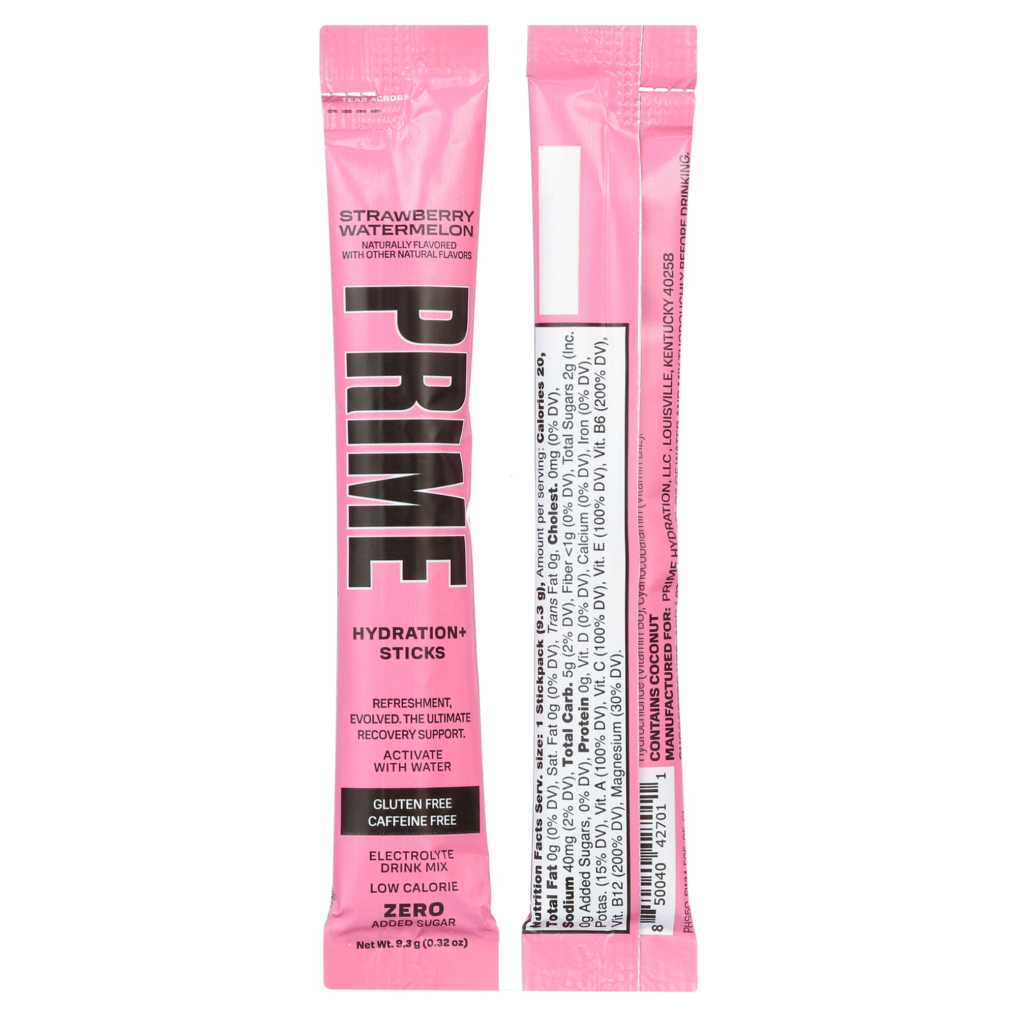 Prime Hydration Sticks, Strawberry Watermelon, 6 Count, Electrolytes, Zero Sugar