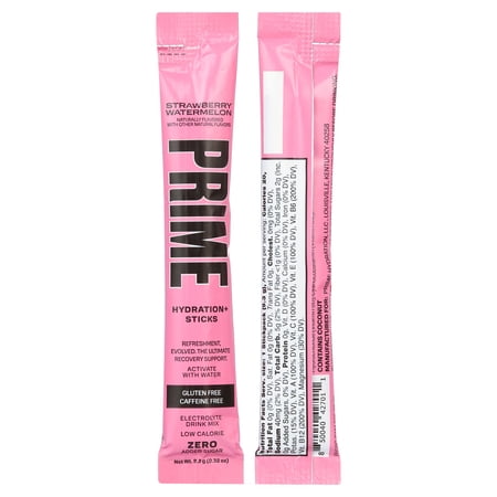 Prime Hydration Sticks, Strawberry Watermelon, 6 Count, Electrolytes, Zero Sugar