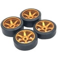 thumbnail image 1 of TISHITA 4x 1/28 Wheel Rim and Tires Rubber Tyre Set for Wltoys P939 DIY Accessory Golden Golden 25mm, 1 of 3