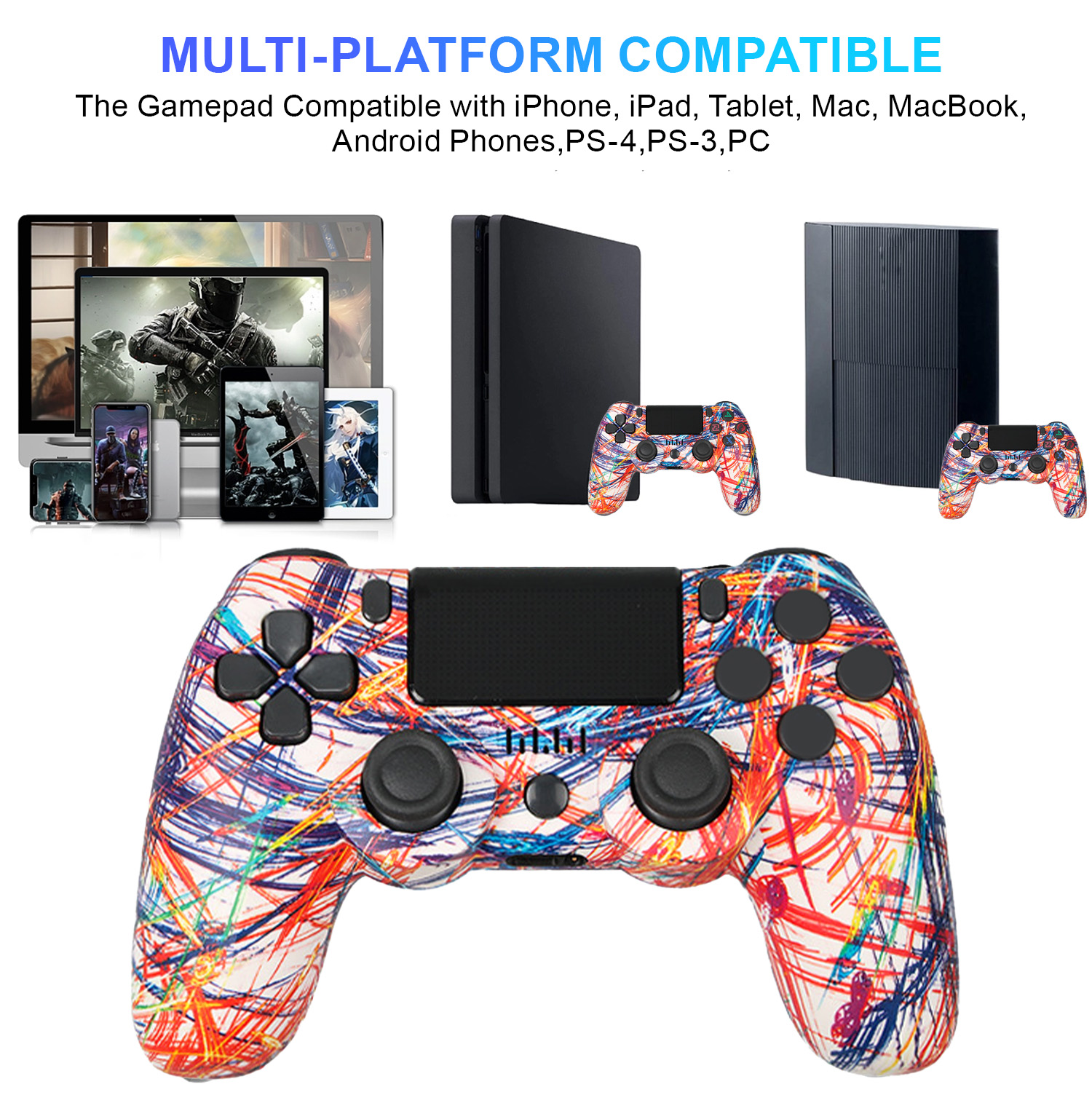 SPBPQY Wireless Controller Compatible with P4/P4 Pro/P4 Slim - Magma Red