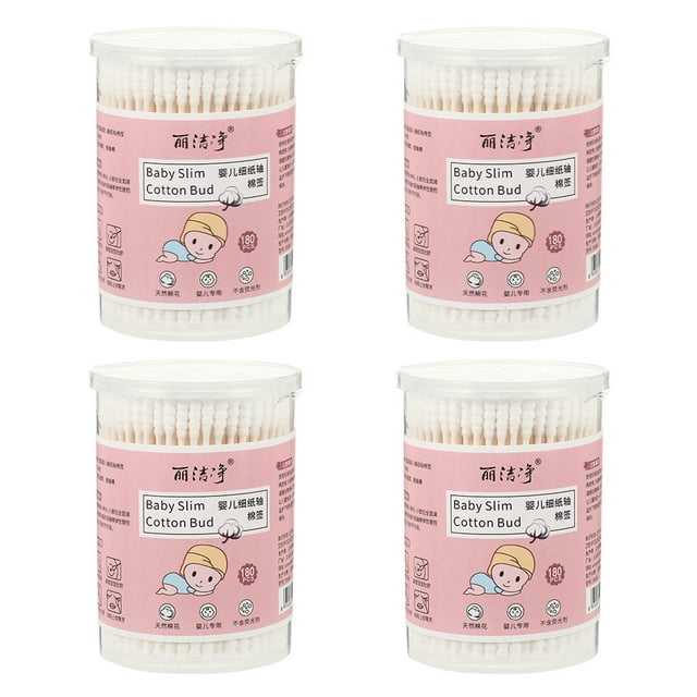 4 cajas de hisopos de algodón para limpieza de oídos de bebé. Hisopos de algodón multiusos para maquillaje.