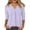 C-Light Purple750, variant on DHFJKG Womens V Neck T Shirt Loose Fit 3/4 Sleeve Solid Color Basic Tee Summer Breathable Linen Beach Vacation Clothes Comfy Tops