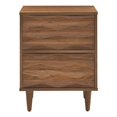 thumbnail image 6 of Pemberly Row 2-Drawer Wood Nightstand with Tapered Legs in Walnut, 6 of 8
