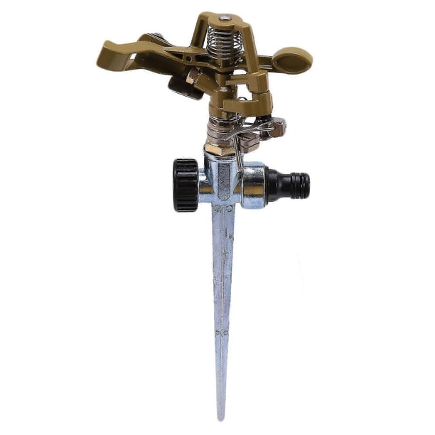 Aspersor de riego giratorio de 360 grados para césped, jardín, patio, césped de golf, con punta de impulso metálica