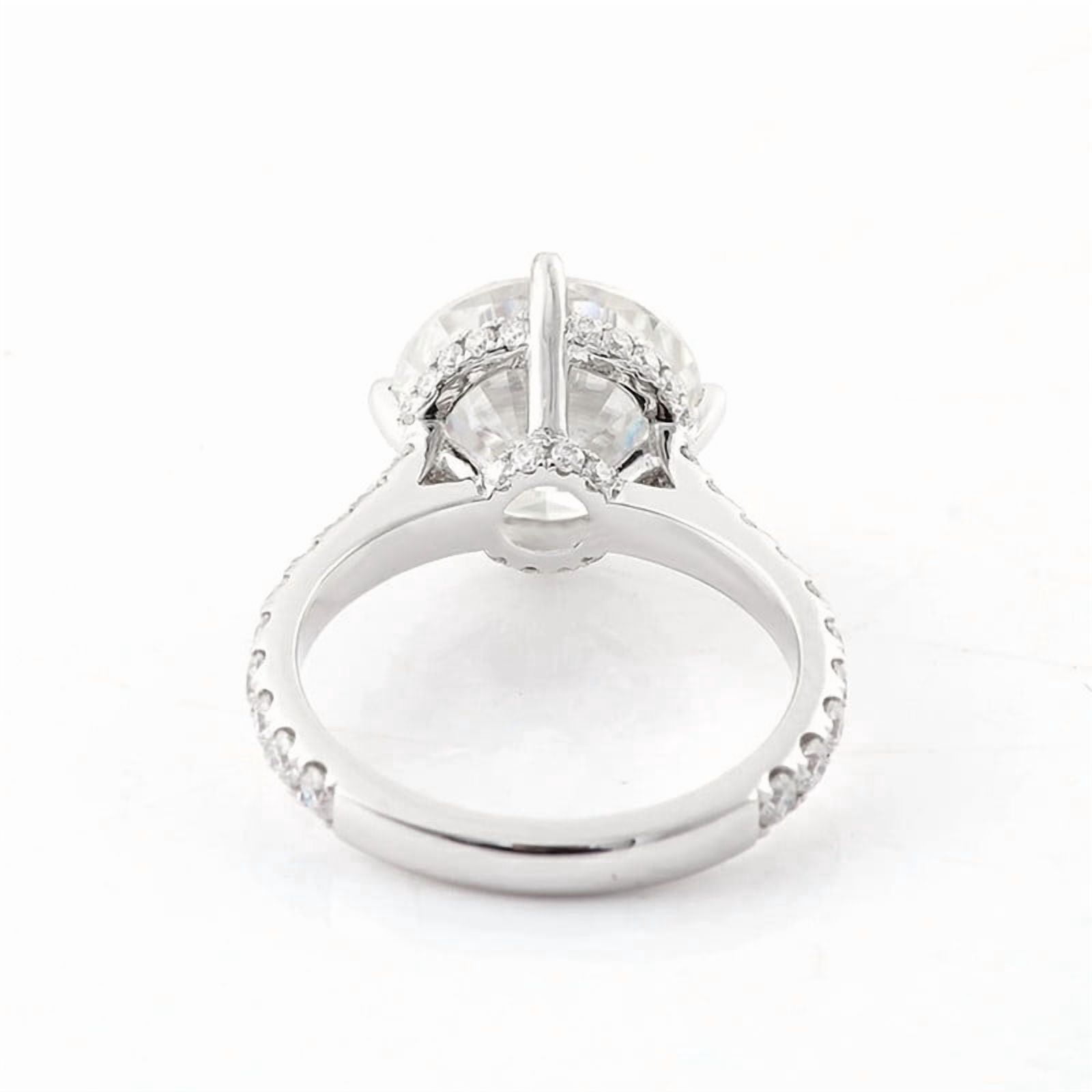 solitaire jewels 5CT Round Moissanite Hidden Halo Engagement Ring For Women, 10K Yellow Gold
