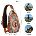 thumbnail image 5 of Paisley Floral Mandala Sling Bag with Artistic Spiritual Pattern, Lightweight Durable Crossbody Backpack, Adjustable Strap, Multiple Compartments for Meditation, Gym, Travel, 5 of 5