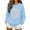 Light Blue [Halloween Shirts for Women Clearance Sales], variant on WEIWEN Halloween Sweatshirts for Women Oversized Skull Printed Long Sleeve Fall Outfits Halloween Sweaters for Women Going Out Tops Women's Clothing Spooky Season Clothes Dark Green, S