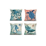 fabricmcccute sea theme throw pillow covers set of 4 octopus seahorse fish turtle pillow covers decorative - Blue Decorative Pillows fabricmcccute sea theme throw pillow covers set of 4 octopus seahorse fish turtle pillow covers decorative - Blue Decorative Pillows