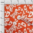 thumbnail image 1 of oneOone Viscose Chiffon Orange Fabric Joker & Poker Text Sewing Material Print Fabric By The Yard 42 Inch Wide, 1 of 1