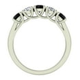 thumbnail image 3 of Wedding Band Five Stone Diamond Ring Round Brilliant Cut w/ Trellis Setting 1.10 CT TW 14K White Gold, 3 of 5