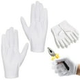 thumbnail image 2 of GiLiling 12-Pairs White Cotton Gloves, Breathable Work Glove Liners for Dry Hands, Stretchy Fit Moisturizing Gloves for Jewelry Inspection and SPA Care, Universal Size, 2 of 5