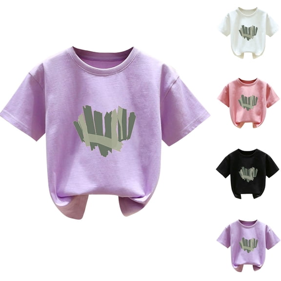 Avtoify Girls Long Sleeve Shirts Casual, Toddler Girls Fall Clothes, Summer Fashion Boys' and Printed Short Sleeve T-Shirt for Kids