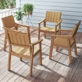 thumbnail image 4 of Wingyz Outdoor Patio Dining Chairs Set of 4 Armchair for Lawn Garden Backyard, Wood Color, 4 of 7